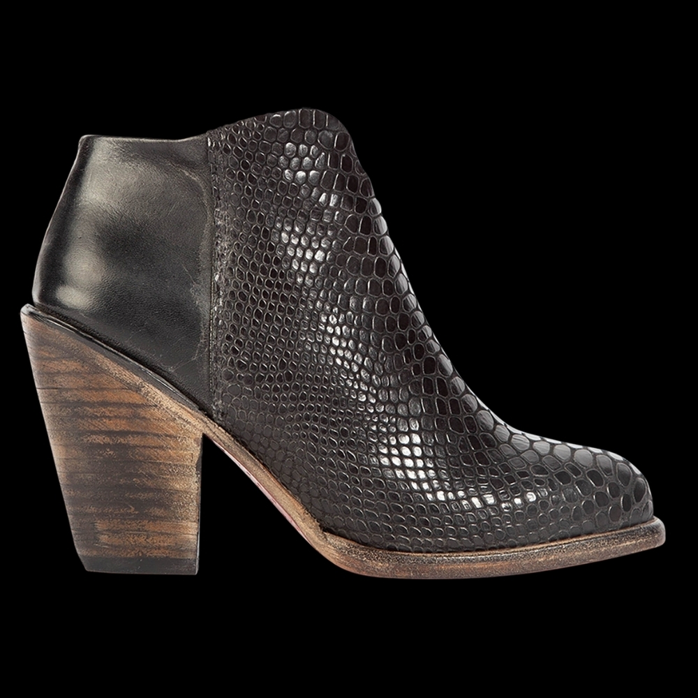 Freebird Black Textured Ankle Boots - Picture 3 of 9